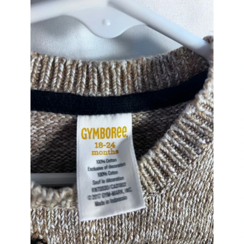 Gymboree Bear Scarf Sweater 18-24 Months Tan Marled Knit Pullover Toddler